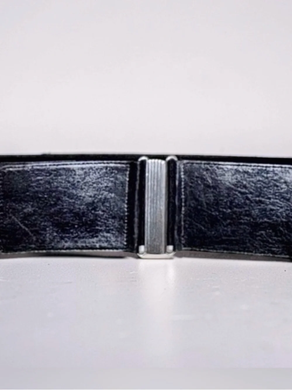 Iris Setlakwe Wide Waist Belt | Black Leather | Elastic | Silver Clasp | Size 4